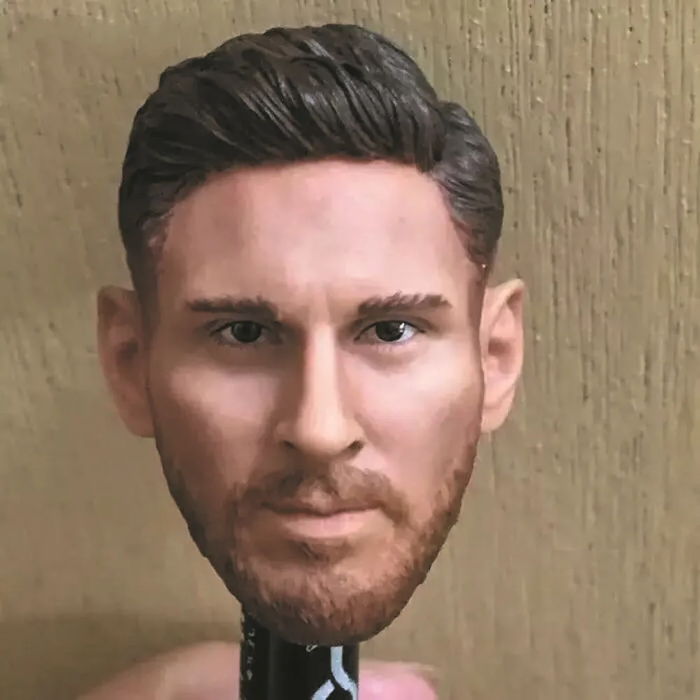 

1/6 Scale Argentine Football Player Leo Messi Head Sculpt Fit For 12'' Male Action Figure Body Model