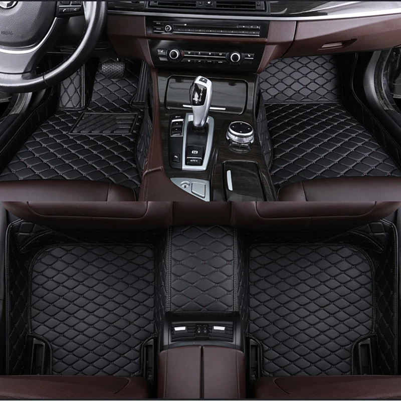 Custom 5 Seat car floor mat for Mercedes E-CLASS W210 W212 W213 C207 C238 Convertible A207 A238 T-Model carpet Phone pocket
