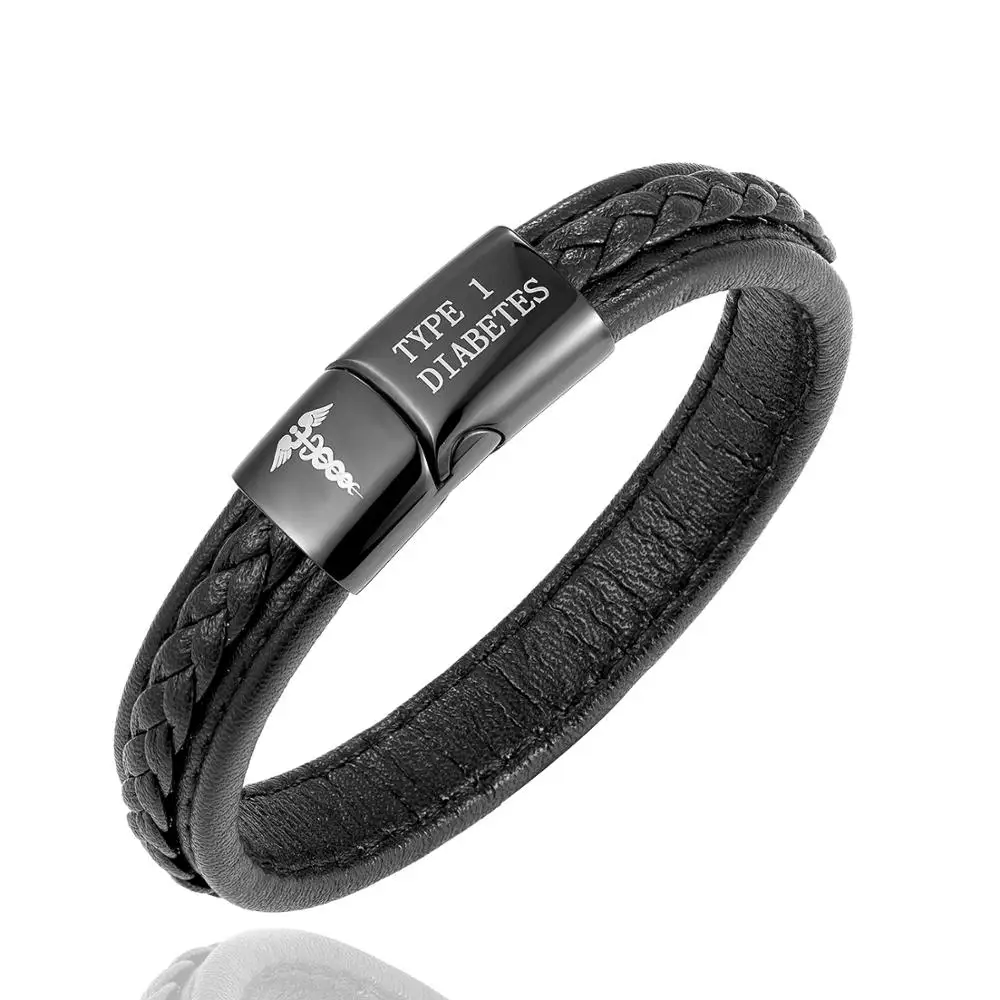 Новый наружный аварийный предупреждающий браслет из нержавеющей стали для диабета медицинский выживания