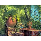 Алмазная 5D картина сделай сам, вышитая картина с цветами, полноразмерная, для сада, ландшафта, Круглый, украшение для дома, подарок