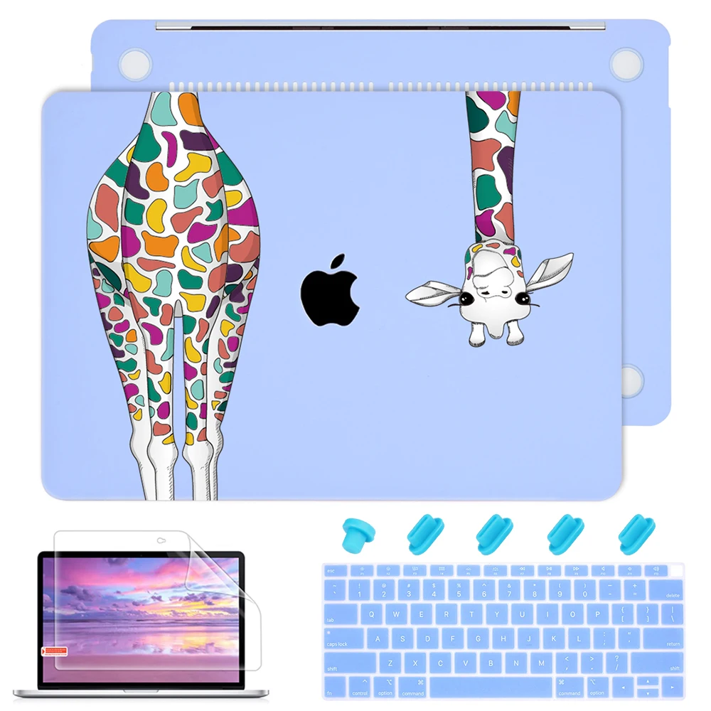 Baby blue Чехол для ноутбука Redlai для Macbook pro air retina 11 13 15 с сенсорной панелью с изображением жирафа для Apple Mac book 13,3 дюймов - Цвет: Baby blue