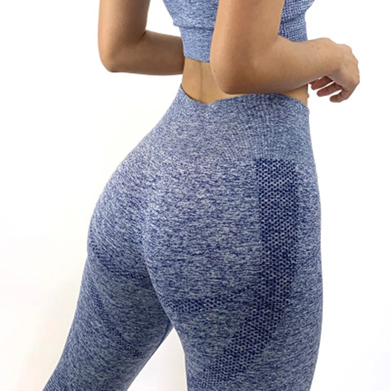 Женские Бесшовные Леггинсы с завышенной талией штаны для йоги спортивные