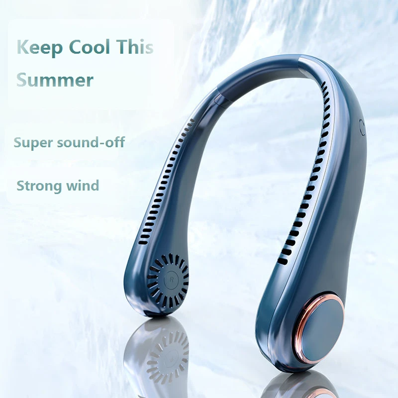 

2021 Portable Mini USB Fan Neck with Rechargeable Battery Electric Fans Summer Handheld Air Cooler Conditioner Outdoor