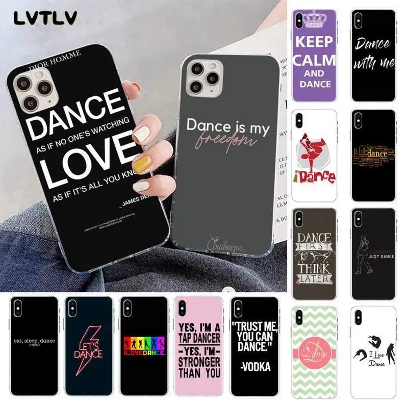 

I Love Dance Newly Arrived Black Cell Phone Case for iPhone 13 11 pro XS MAX 8 7 6 6S Plus X 5S SE 2020 XR fundas