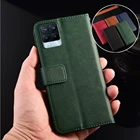 Кожаный чехол-бумажник для Realme 8 C21 C3 C3i C11 C12 C15 C17 C20 C25 V11 V15 V5 3 3i 5 5s 5i 6 6i 6s 7 X7 Pro 7i