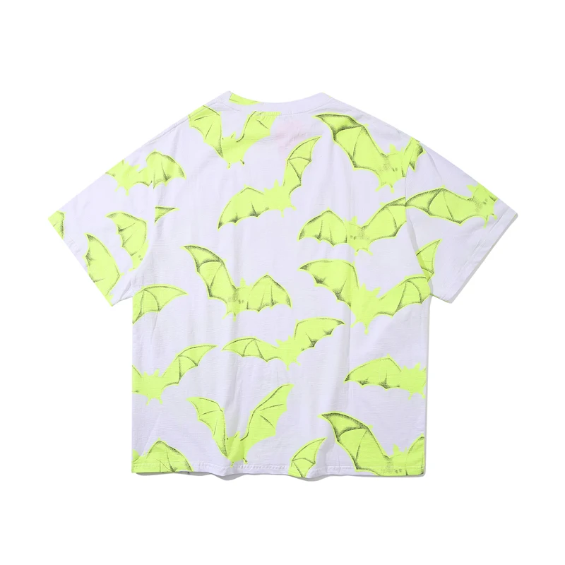Hip Hop T Shirt Men Funny Full Bat Pattern Print Streetwear Oversize O-neck Pure Cotton 2020 Spring New Harajuku Couple | Мужская одежда
