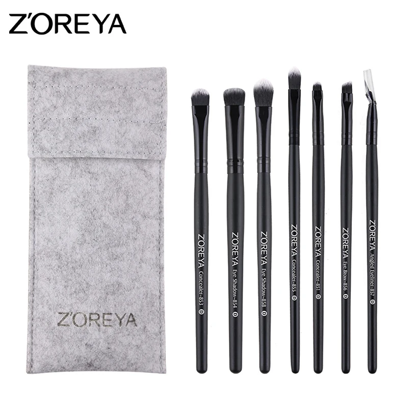 Набор кистей ZOREYA из 7 шт. натуральные волосы для бровей ресниц и кисти ногтей с