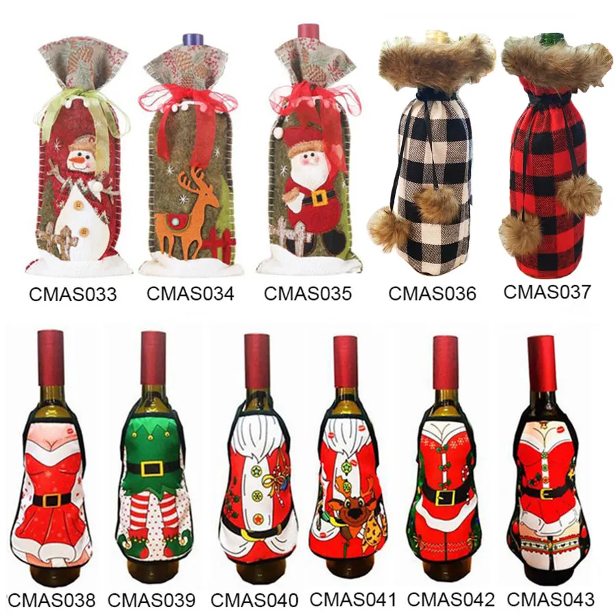 Чехол для винной бутылки подарочные пакеты конфет декоративные чулки с Санта