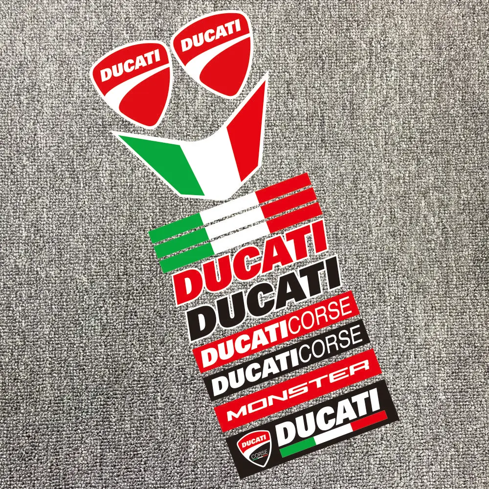 Светоотражающие наклейки на шлем Мотокросс с итальянским флагом для Ducati логотип