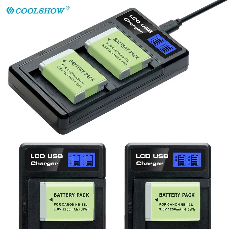 NB 13L NB13L NB-13L 1250mah Battery Charger for Canon PowerShot G5X G7X G9X G7 X Mark II G9 X,SX620 SX720 SX730 HS  Batteries