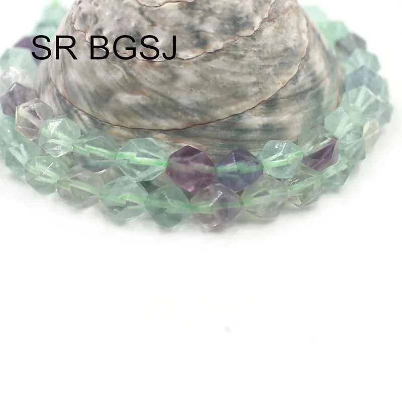 Free Shipping 6mm 8mm 10mm Faceted Round Polygonal Fluorite Natural Stone Loose Beads Strand 14&quot | Украшения и аксессуары