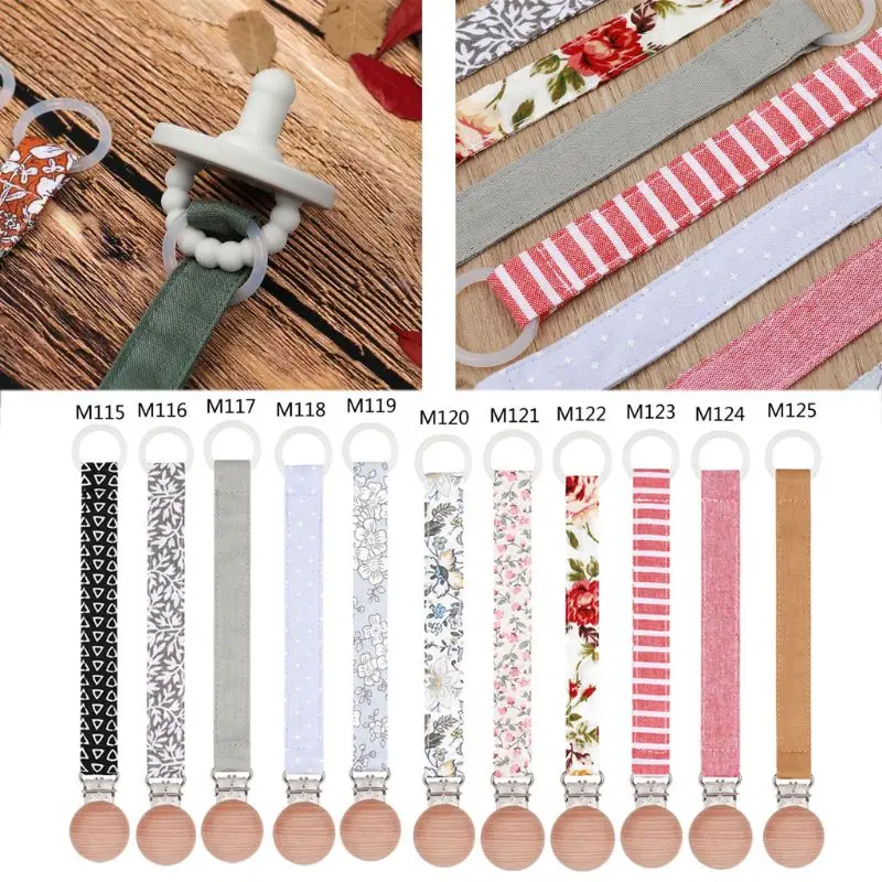 

New Baby Pacifier Clip Chain Cotton Linen Pacifier Soother Clips Nipple Holder