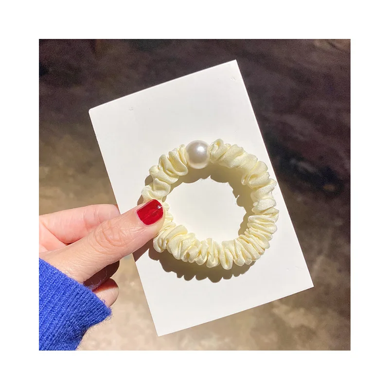 

5 Pieces Pearl Scrunchies Hair Ring Candy Color Hair Ties Rope Autumn Winter Women Ponytail Hair Accessories Girl Hairbands Gift