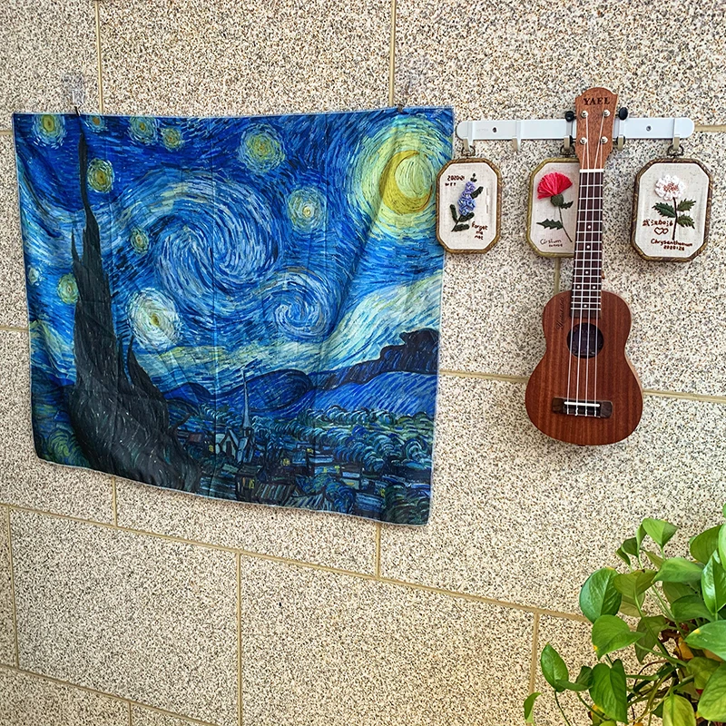 

Home Decor Van Gogh Famous oil painting Wall hanging Tapestry fabric living room background mural Yoga beach mat tapiz гобелен