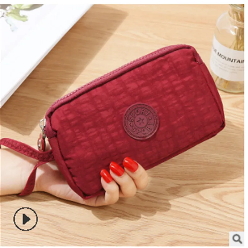 Трехслойные женские короткие кошельки на молнии розовая сумка для телефона