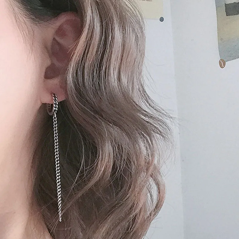 

Mewanry Asymmetric 925 Sterling Silver Drop Earrings New Fashion Hip hop Party Jewelry Birthday Gifts for Women Prevent Allergy