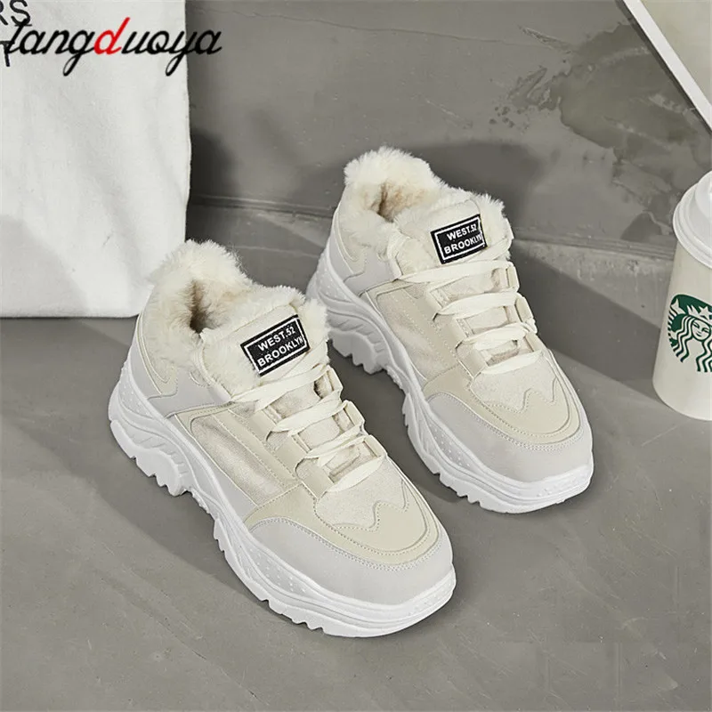 Женские кроссовки женская зимняя обувь для бега хлопковая плюшевая спортивная