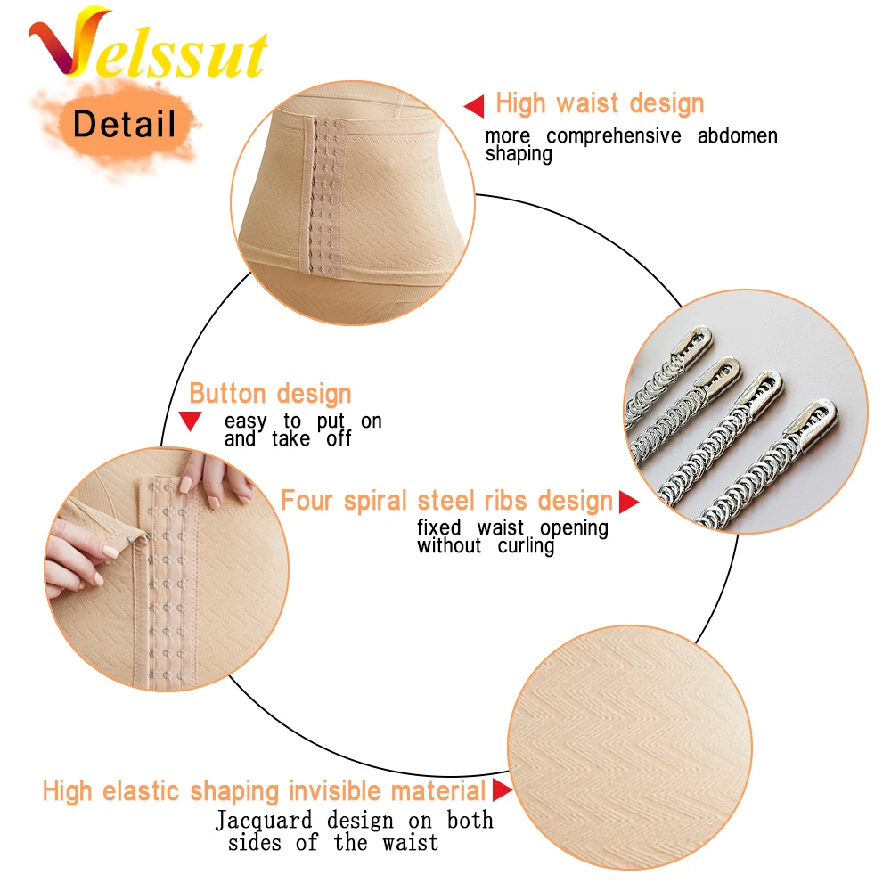 Velssut Waist Trainer Body Shaper for Women Bodysuit Waist Cincher Tummy Control Panties Slimming Waist Shapewear Underwear