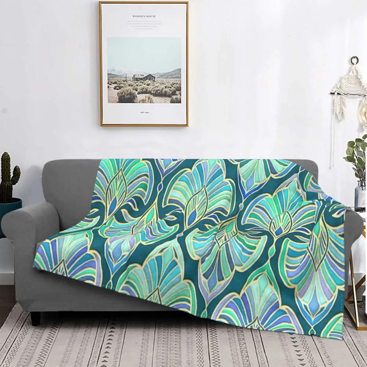 

Manta verde azulado oscuro con estampado de Esmeralda, cobertor de cama a cuadros, Sudadera con capucha de Anime