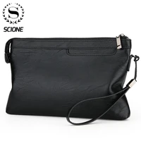 scione mens clutch bags for men business clutch pu leather hand bag male long money wallets mobile phone pouch clutch coin purs