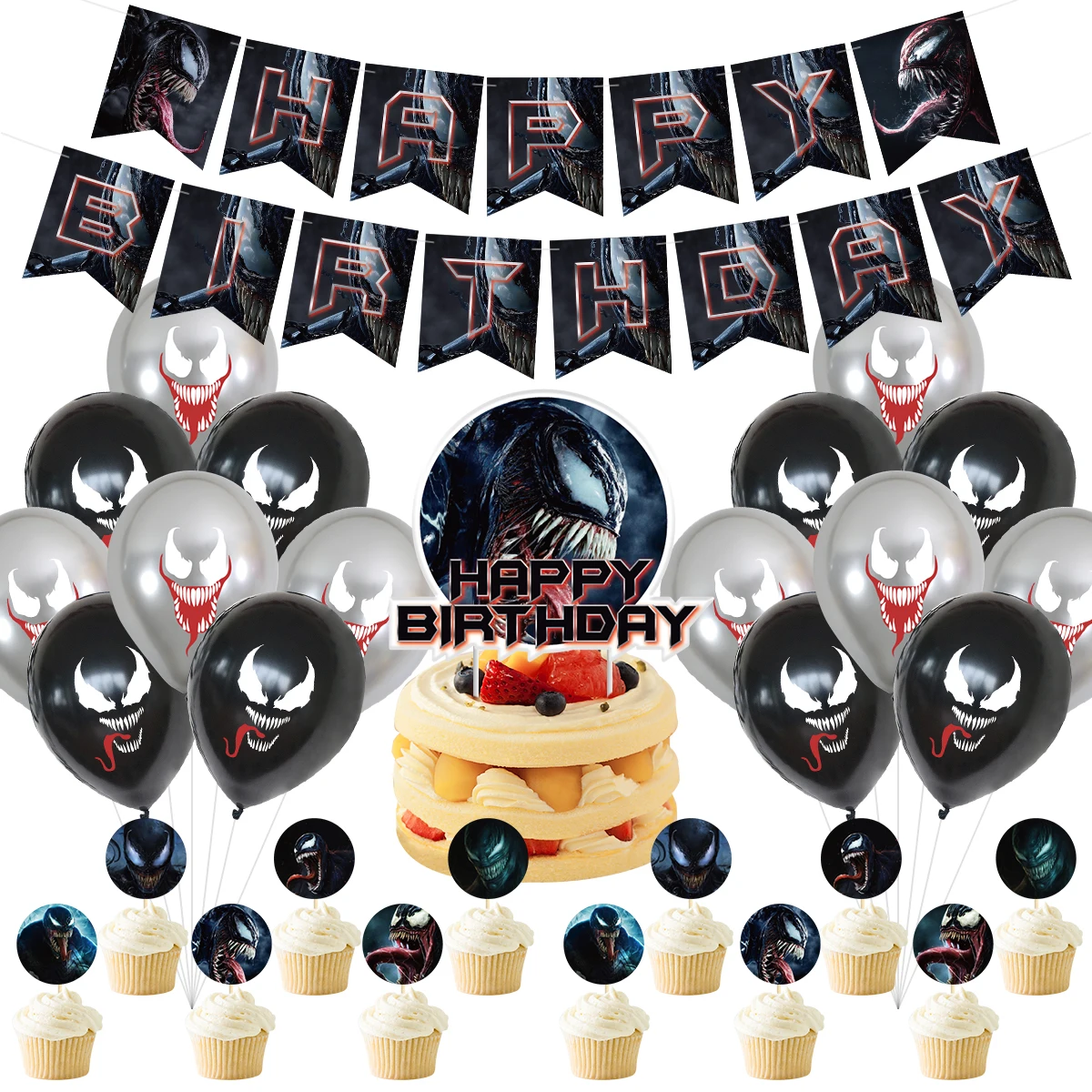 1 набор супергерой чудо-яд тематический шар баннер ранний латексные воздушные