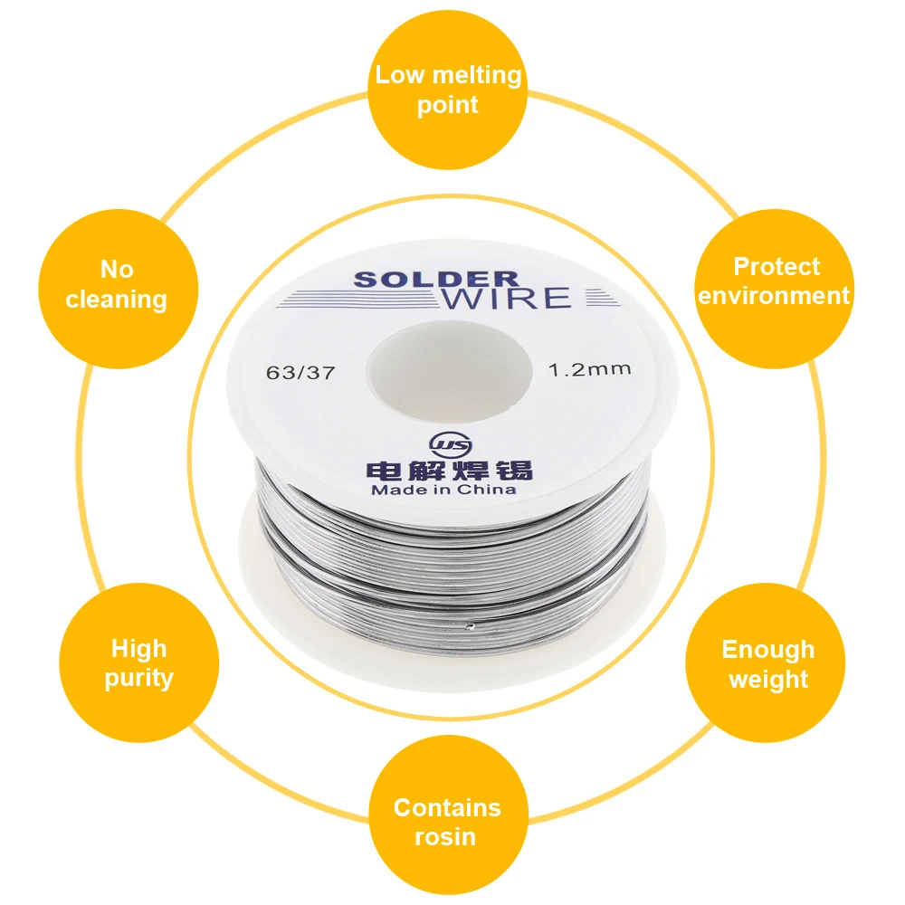 63/37 100g 1.2mm No Clean Rosin Core Solder Tin Wire Reel Lead w/ 2% Flux Low Melting Point for Electric Soldering Iron | Инструменты