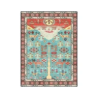 ethnic style living room decorative carpet vintage fawn pattern blue red bedroom rug home accessories for bedroom area rugs 2021