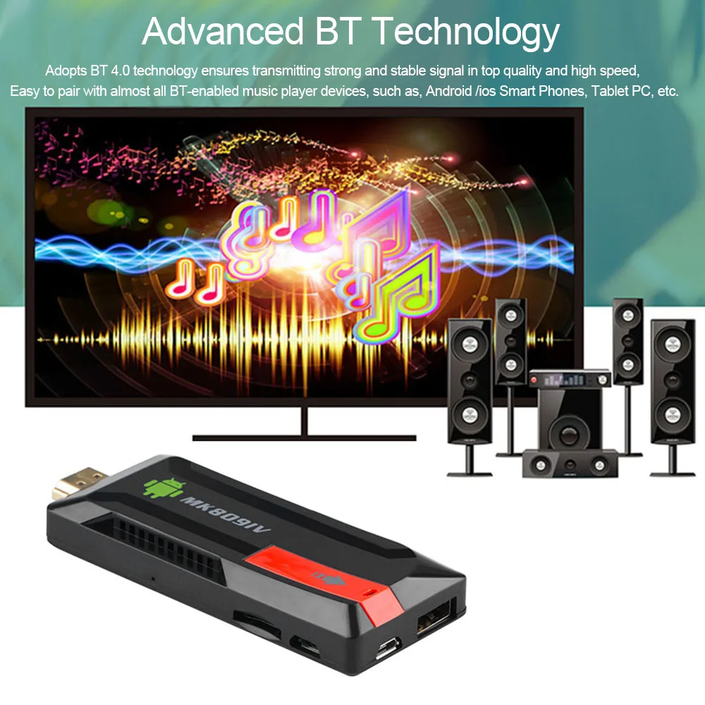 MK809 IV Android 7,1 ТВ ключ RK3229 четырехъядерный 2 ГБ/16 ГБ 1 ГБ/8 ГБ UHD 4K HD 3D мини-ПК H.265 WiFi DLNA смарт-медиаплеер