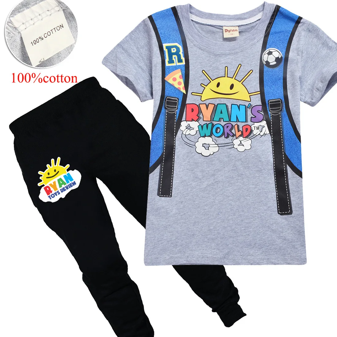 Новый детский летний костюм Ryan Toys Review костюмы для дня рождения из 100% хлопка