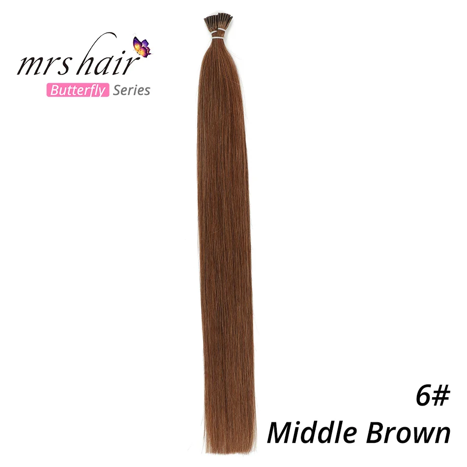 MRSHAIR 1 г/шт. 1" 20" 2" предварительно связаны волос я Совет машина сделала Реми прямые человеческие волосы на капсуле настоящие волосы 50 шт - Цвет: #6