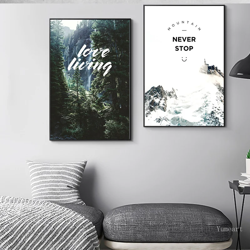 Скандинавский Стиль путешествия лесной пейзаж картины на холсте плакат