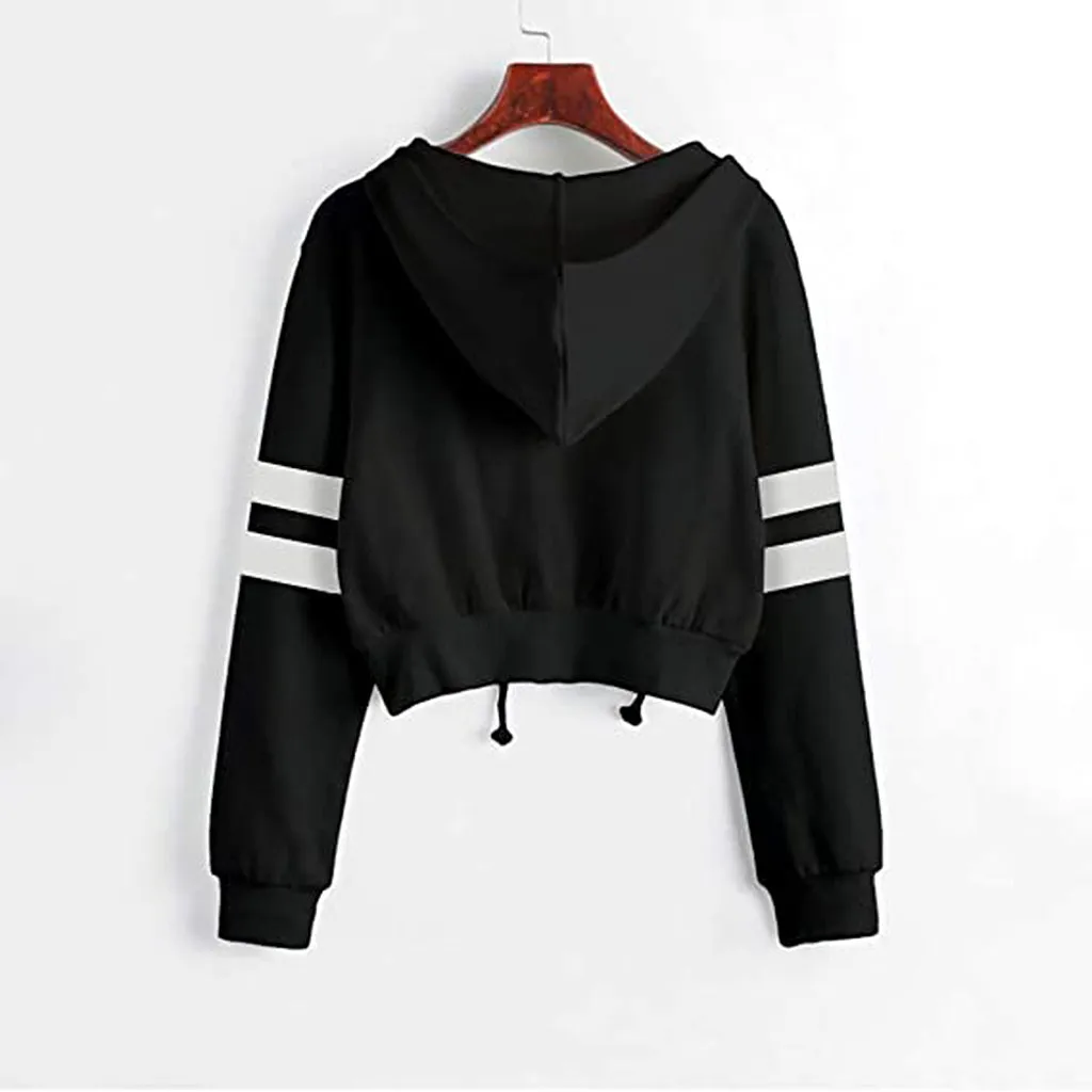 Women Fashion Autumn Hoodie Sweatshirts Women's Solid Color Short Zipper Long Sleeve Hooded official store кофта короткая 2021