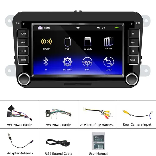 Without Camera Camecho 2DIN 7 ''Автомобильный мультимедийный плеер Bluetooth автомагнитолы Android зеркальная связь аудио стерео радио Coche Mp5 Аудио плеер для VW - Цвет: Without Camera
