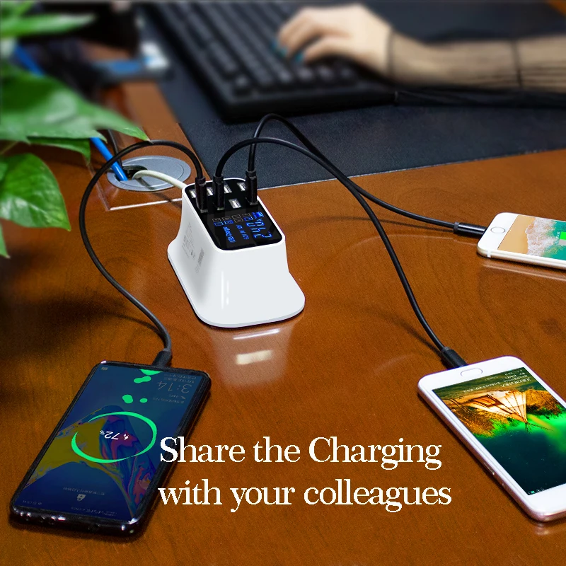 Новое модное Зарядное устройство USB с 8 портами светодиодный дисплей быстрая