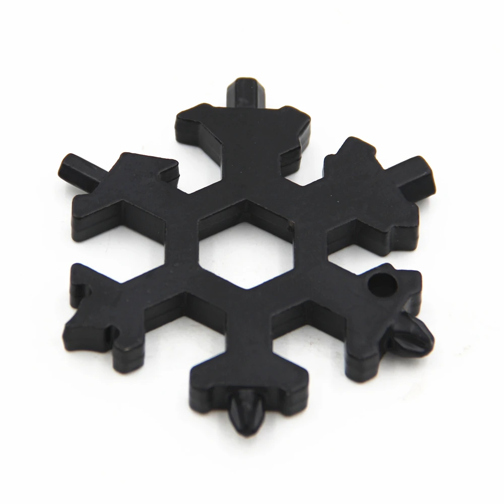 

Black hexagonal multi-functional composite screwdriver snowflake wrench bottle opener