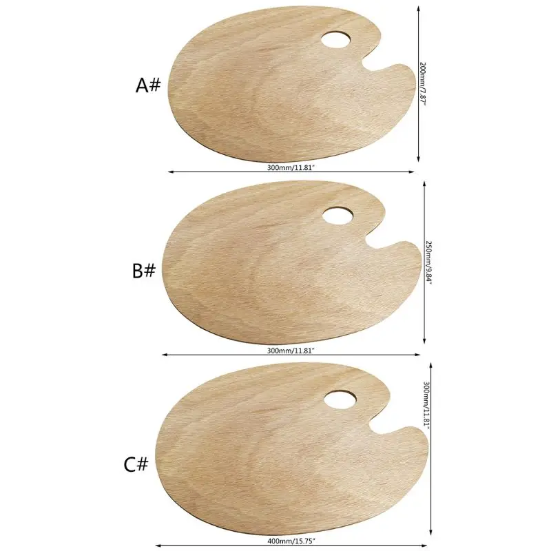 

Деревянная палитра художника с вырезом для большого пальца, масло акриловые краски Краски палитра лоток, способный преодолевать Броды для ...