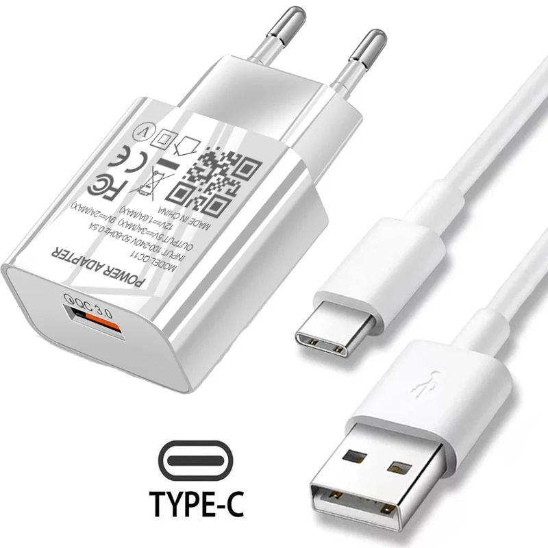 Type-C USB Fast Charger Cable For Xiaomi 11 Lite 10T 9T 9 Pro Redmi Note 10 Pro 5G 9T 8T K40 Pro QC 3.0 Mobile Phone Charger