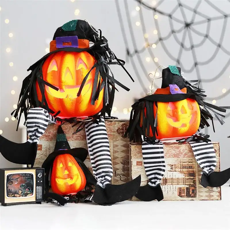 Украшения на Хэллоуин сделай сам светящийся фонарь в виде тыквы с длинными