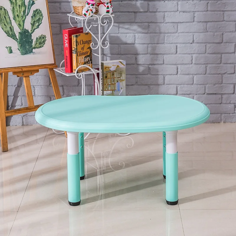 

Children's table adjustable lifting student desk new crescent table kindergarten lifting fire board tables and chairs