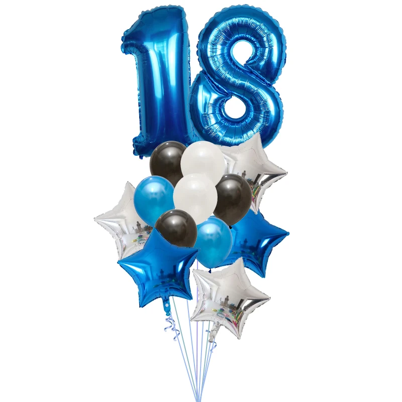 13PCS Birthday Party Decor Pink Blue 30 inches Number Foil Balloons Digital Helium Ballon Baby Shower Wedding Decoration globos | Дом и сад