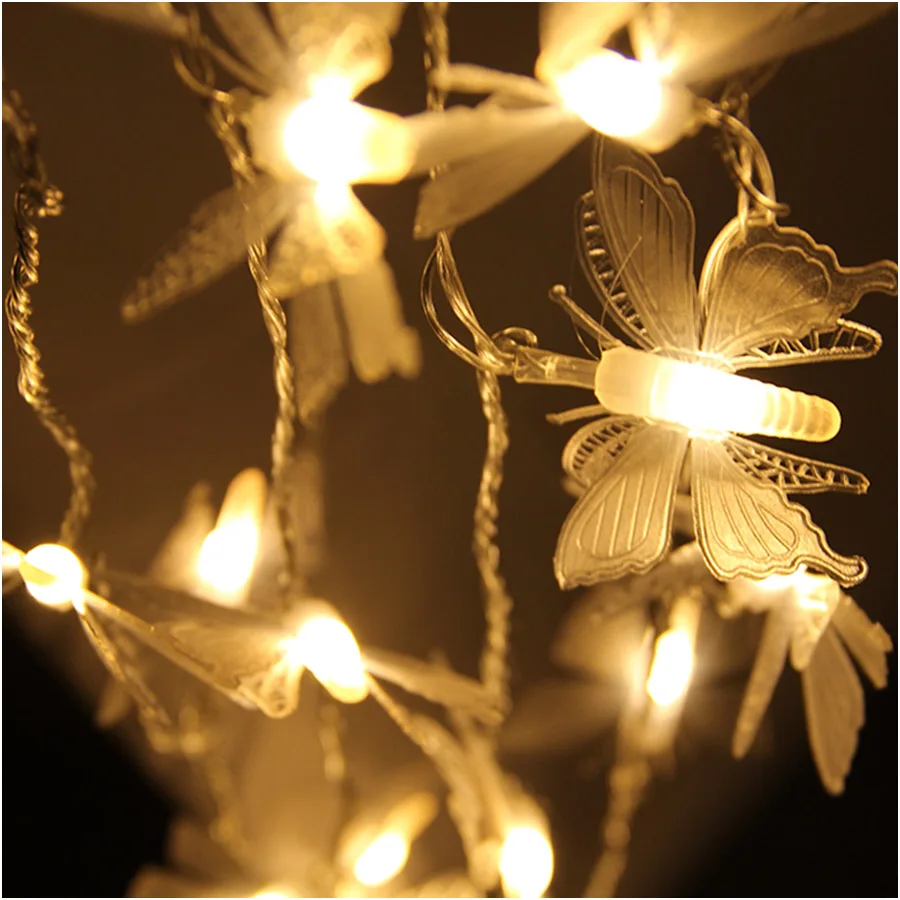 400 светодиодов гирлянда с бабочками сказочные огни для свадьбы дома дня рождения