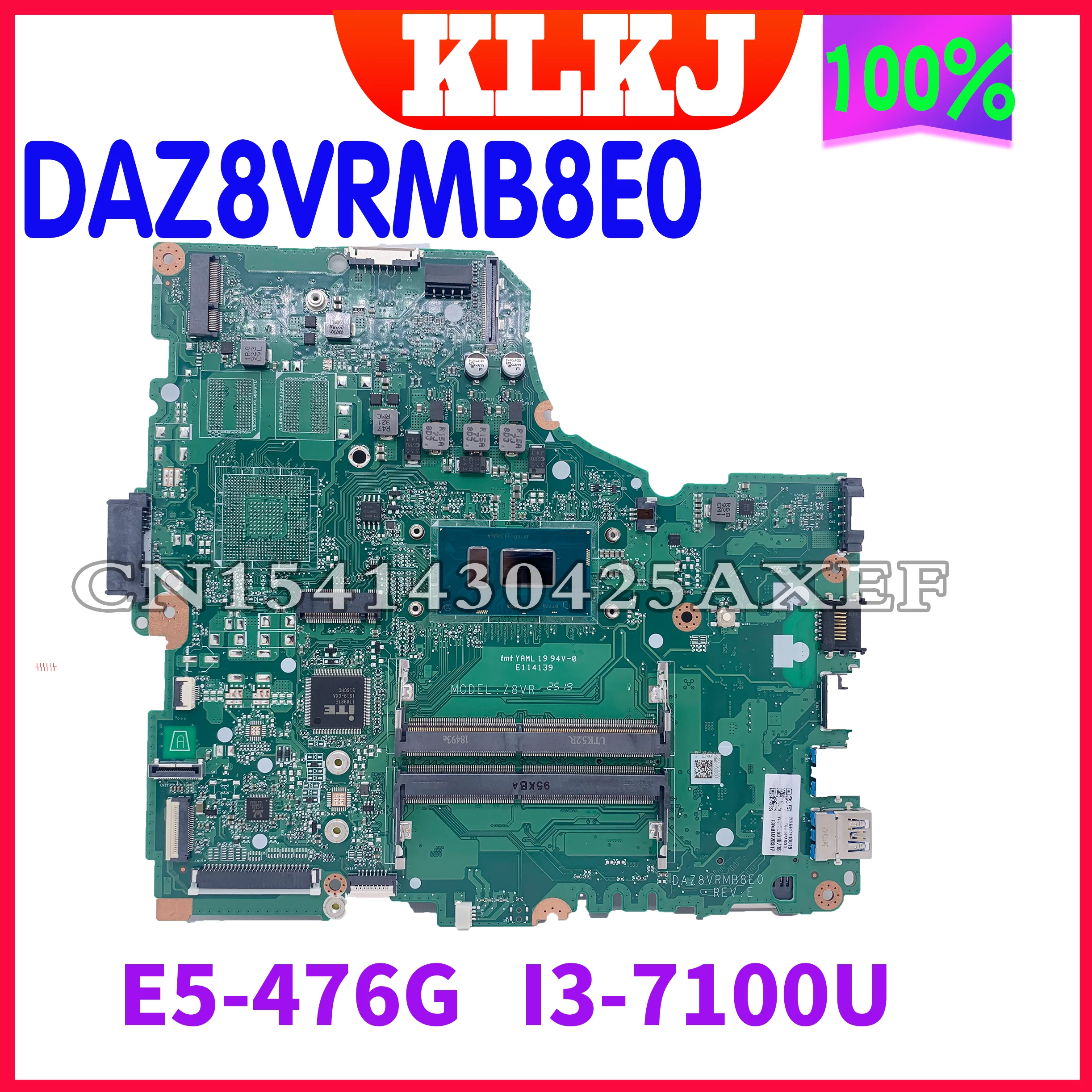 

Оригинальная материнская плата ACER DAZ8VRMB8E0 подходит для ноутбука, компьютера, процессора: Φ 100% tesk, работает хорошо