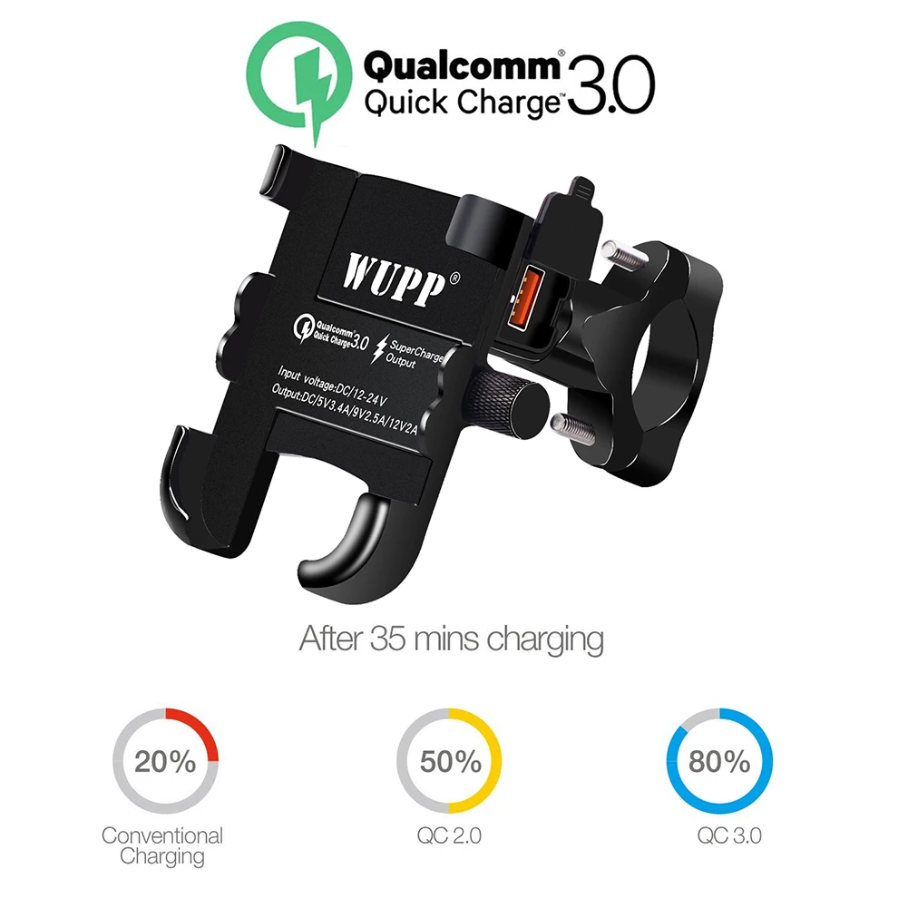 Многофункциональное зарядное устройство для мотоцикла держатель телефона QC3.0