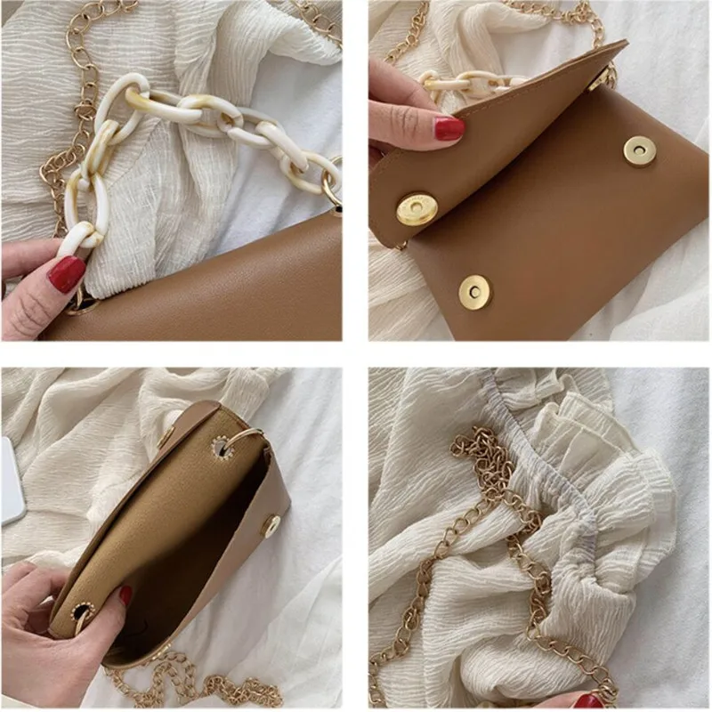 

DikizFly Chains Tote Women Handbag 2020 Soft Small Crossbody Bags Women Messenger Bag Female Shoulder Bag Ladies Purses Handbags