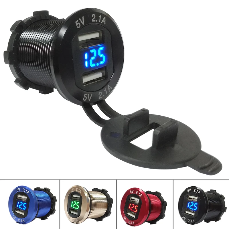 Водонепроницаемое автомобильное зарядное устройство в металлическом корпусе с