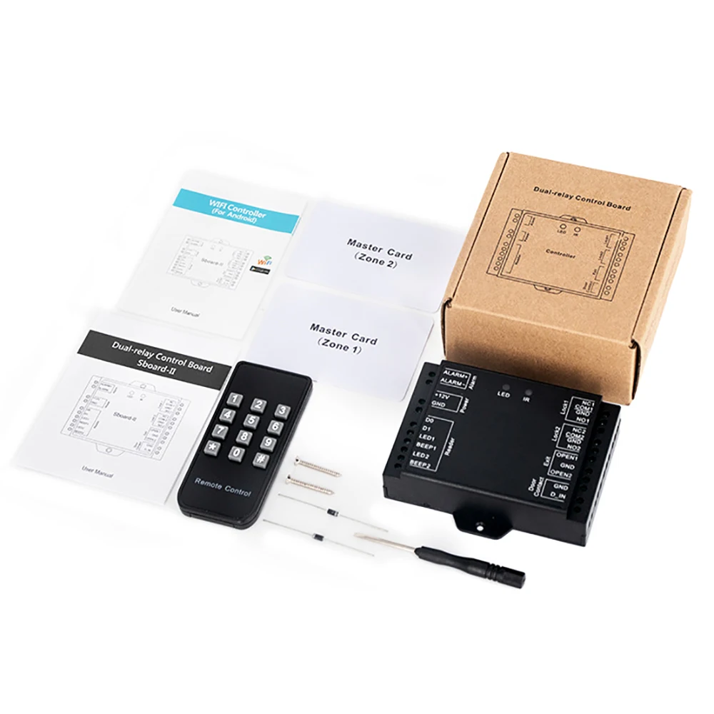 Плата управления доступом Sboard II mini Wi Fi 2 двери двойное реле 2100 пользователей 26 37