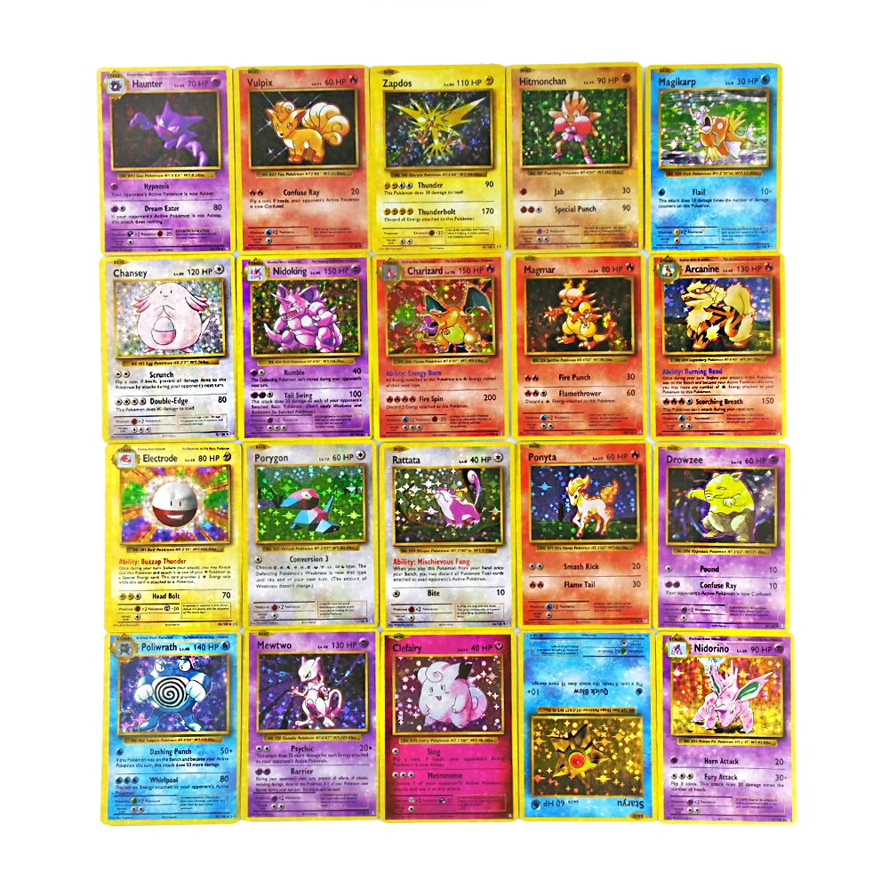 60 шт. 1996 г. первое издание карты памяти Pokemon Charizard blastise Venusaur Mewtwo голографические
