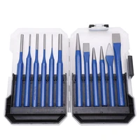 12pcs punch chisel set pin centre taper cold gauge for bolting carving masonry riveting handle engraving and punching tools