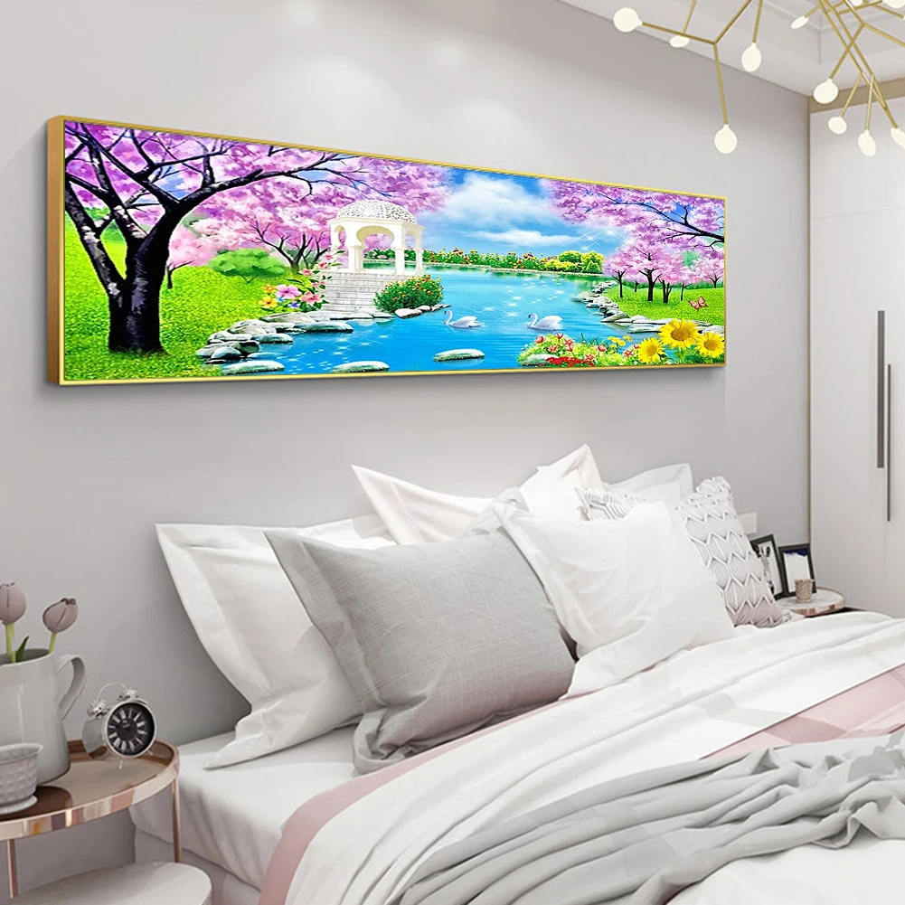 5D DIY Алмазная картина полная круглая дрель Лебединое озеро изображение мозаики