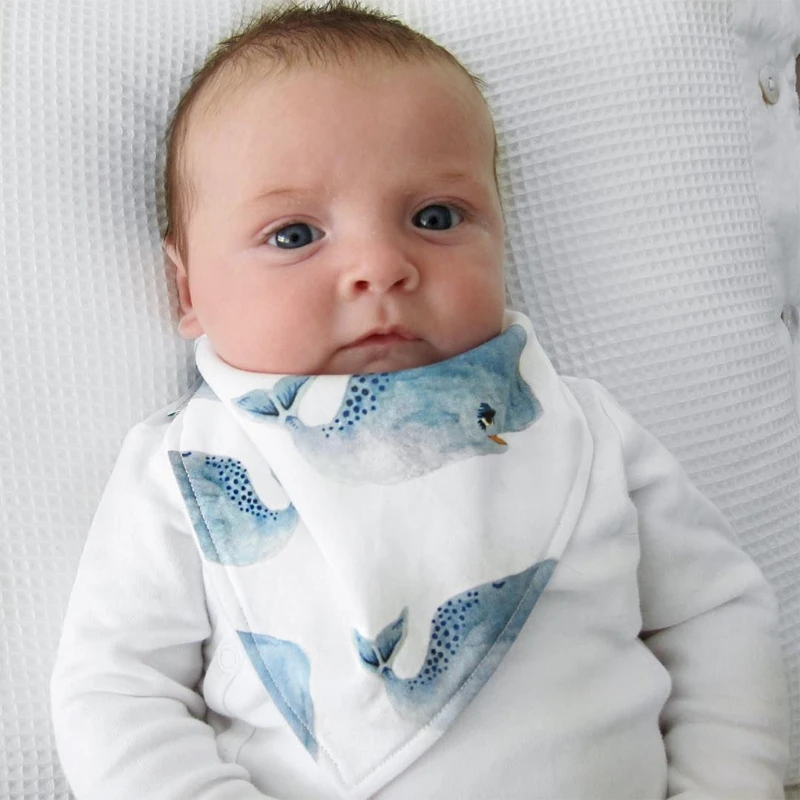 Infant Baby Unisex Bibs Feeding Saliva Towel Dribble Triangle Bandana Head Scarf
